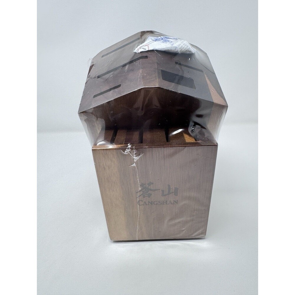 NEW Cangshan Solid Walnut Knife Block 10 Slot "Block Only" Sealed Kitchen